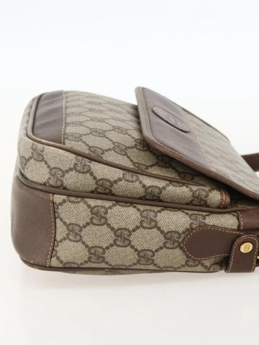 GUCCI GG Supreme Shoulder Bag PVC Beige Gold 001 116 0925 Auth 175362